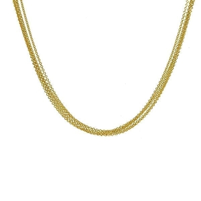 yellow rose and white gold 2 strand cable necklace 3mm