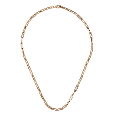 pink gold and white gold cable necklace 4mm