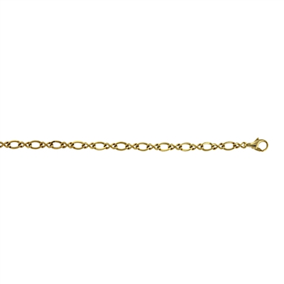 gold and white gold solid Fancy Link 4.5mm