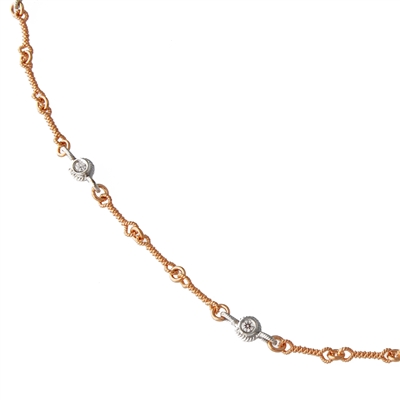 Textured Link Diamonds by the Inch in Two Tone Rose Gold