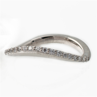 Curved Diamond Wedding Band,  .20ct of ideal cut diamonds