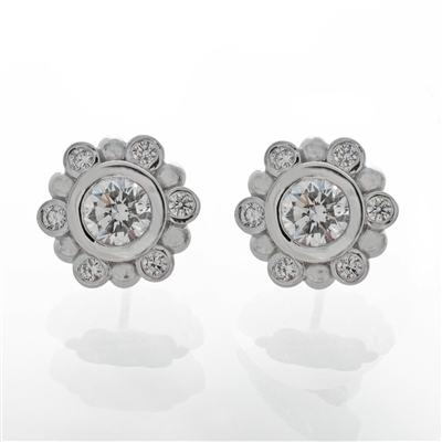 1ct of diamonds, Diamond Bezel BeeBee Earrings