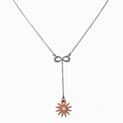 Daisy Flower Diamond Lariat, lariat cable chain