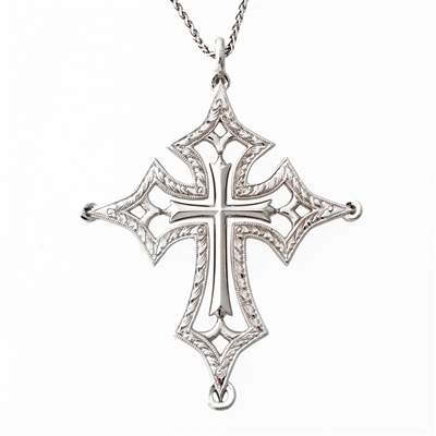 Hand Engraved Diamond Cross