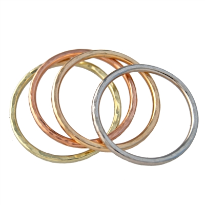 Hammered Stackable Thin Band