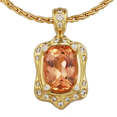 Precious Topaz and Diamond Pendant