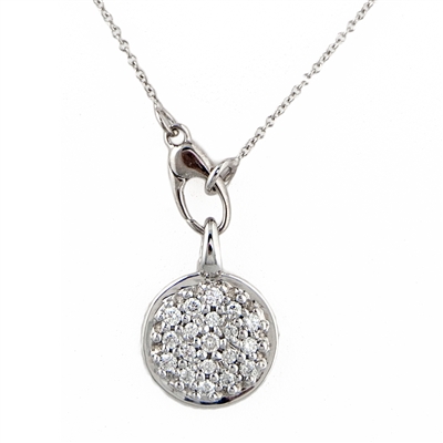 Diamond Pave Pendant Tag .28ct, Round, 14k Gold