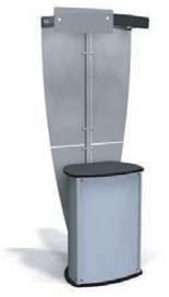 Exhibit Line Kiosk with Curved Two Light Canopy