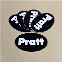 Pratt Oval Vinyl Decal - Black / Gold