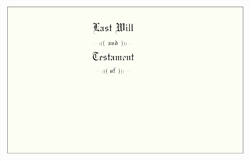 Will Covers, Legal Size, Testament Cover