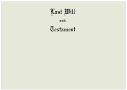 Will Covers, Letter Size, Testament Cover