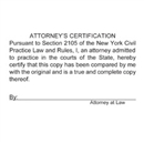 Attorney Certification Stamp New York State