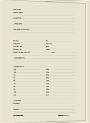 Foreign Patent Folder, Gray with Printed Form