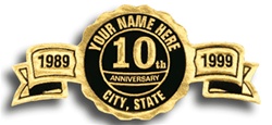 Gold Foil Embossed Anniversary Labels, Customized