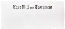 Last Will & Testament Document Envelope, White Marble