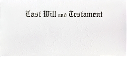 Last Will & Testament Document Envelope, White Marble