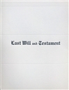 Last Will & Testament Document Cover, White Marble