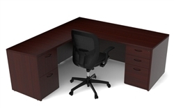 AM-312N Amber Series Rectangular L Shaped Executive Desk by Cherryman