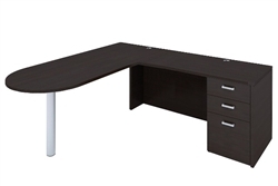 AM-331N Amber L Desk with Bullet Shape by Cherryman