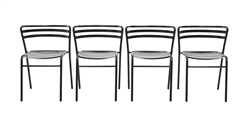 4 Pack of Eurotech Reklin Indoor/Outdoor Stack Chairs
