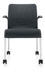Global Total Office 5941C Lite Series Mesh Side Chair with Arms and Casters