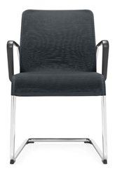 5945 Lite Series Sled Base Mesh Reception Chair with Arms by Global