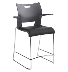 Duet Stacking Counter Height Barstool 6662 with Arms by Global