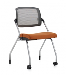 Global Spritz Mesh Side Chair with Front Leg Casters 6764FC