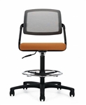 Global 6767-6 Spritz Mesh Back Drafting Chair with Foot Ring