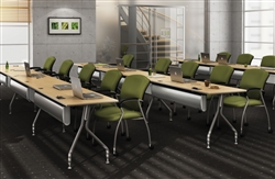 Global BSL506 Bungee SL Series Powered Training Room Tables Layout