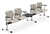 Global POP504 Popcorn 4 Person Beam Chair with USB and AC Inputs