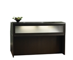 Aberdeen Small Mocha Reception Desk with Glass Accents by Mayline