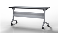 Mayline Flip-N-Go Silver Base Training Table with 48" x 18" Top