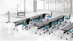 Mayline Flip-N-Go Series Silver Base Training Table LF1860