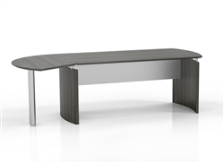 Gray Steel Finished MND72 Medina Desk with MNEXTL Return by Mayline