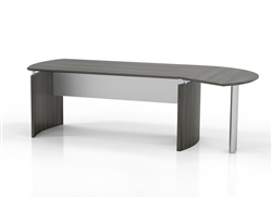 Mayline Medina Desk with Right Handed Return and Gray Steel Finish