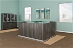 Medina Gray Steel L Shaped Reception Desk by Mayline