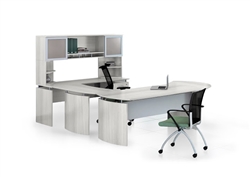 Mayline Medina Right Handed U Desk MNT31 with Sea Salt Finish