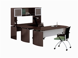 Mayline Medina MNT36LDC Right Handed U Desk in Mocha