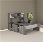 Medina Gray Steel Wood Finished Straight Front U Desk MNT39LGS by Mayline