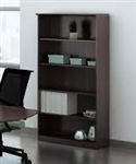 Mayline Medina Series MVB5LDC 5 Shelf Bookcase with Mocha Finish