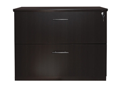 Mayline Medina Series Locking 2 Drawer Lateral File Cabinet with Mocha Finish