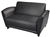 Santa Cruz Series Black Leather Office Settee by Mayline