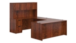 6 Piece Executive Style U Desk Layout in Dark Cherry by Offices To Go