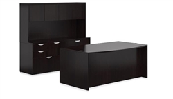 Espresso Bow Front Desk and Storage Credenza Set by Offices To Go