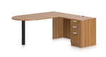 Offices To Go Superior Laminate D-Island Corner Desk In Walnut