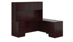Mahogany L-Desk with Hutch by Offices To Go