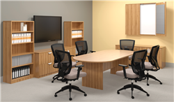 Offices To Go Walnut Finished Superior Laminate Boardroom Table