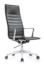 Joe High Back Carbon Black Leather Executive Chair by Woodstock Marketing