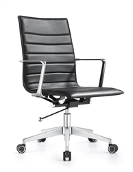 Joe Carbon Black Ribbed Back Conference Chair by Woodstock Marketing